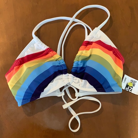 NWOT ModCloth Sara rainbow bikini top - Picture 4 of 8